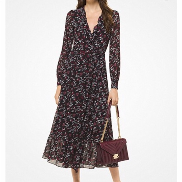 michael kors maroon dress